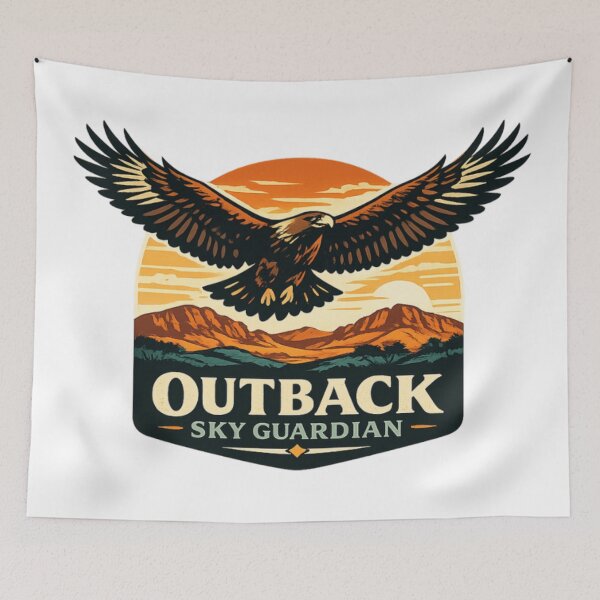 Item preview, Outback Sky Guardian – Wedgetail Eagle Australia Wildlife Badge designed and sold by PawPrintCustom.