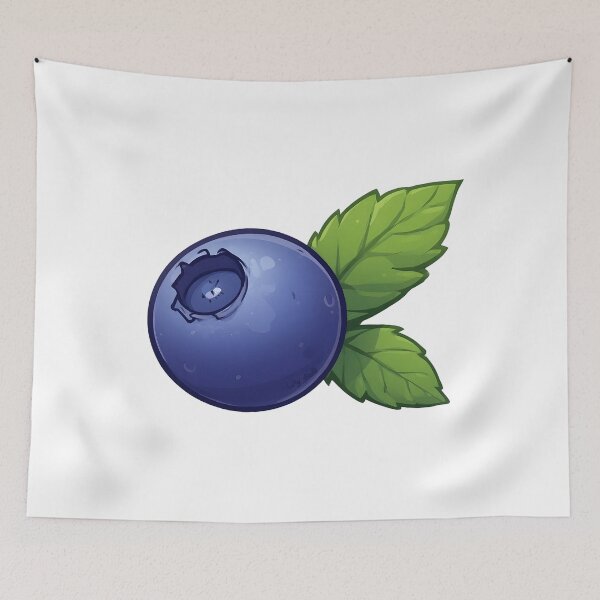 Item preview, Blueberry Illustration with Leaves | Fresh Berry Fruit Graphic | Blueberry Art Design designed and sold by Karolina’s Cozy Creations.