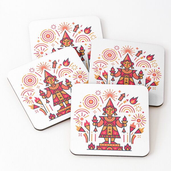 Item preview, Las Fallas Valencia Fire Festival Folk Art Design designed and sold by YounexxART.