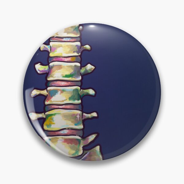 Item preview, Colourful spine anatomical illustration blue background  designed and sold by Madie Kay.