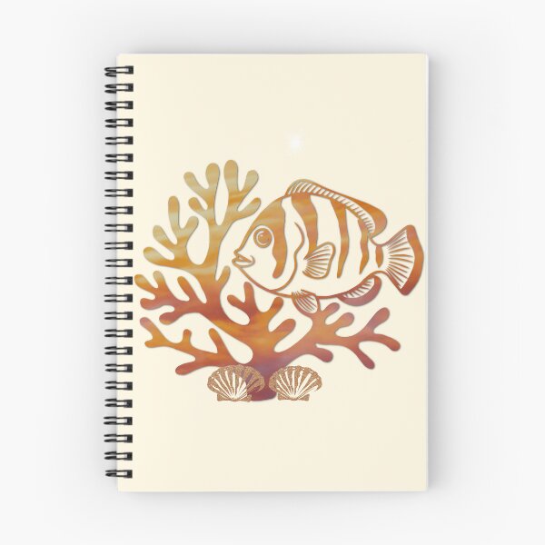 Item preview, Orange Clownfish Coral Silhouette - Tropical Reef Art designed and sold by 3DDesignSpot.