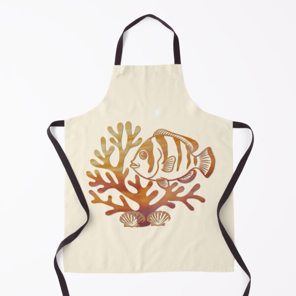 Item preview, Orange Clownfish Coral Silhouette - Tropical Reef Art designed and sold by 3DDesignSpot.
