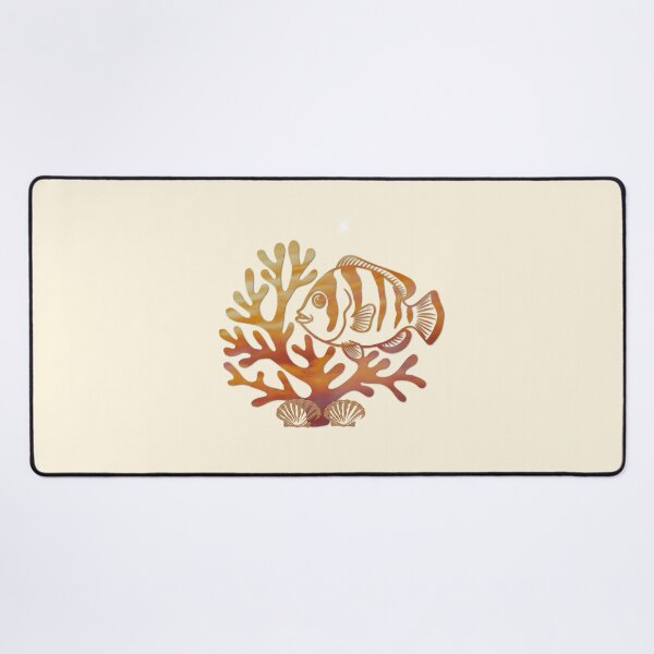 Item preview, Orange Clownfish Coral Silhouette - Tropical Reef Art designed and sold by 3DDesignSpot.