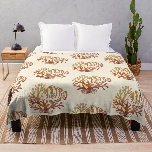 Item preview, Orange Clownfish Coral Silhouette - Tropical Reef Art designed and sold by 3DDesignSpot.