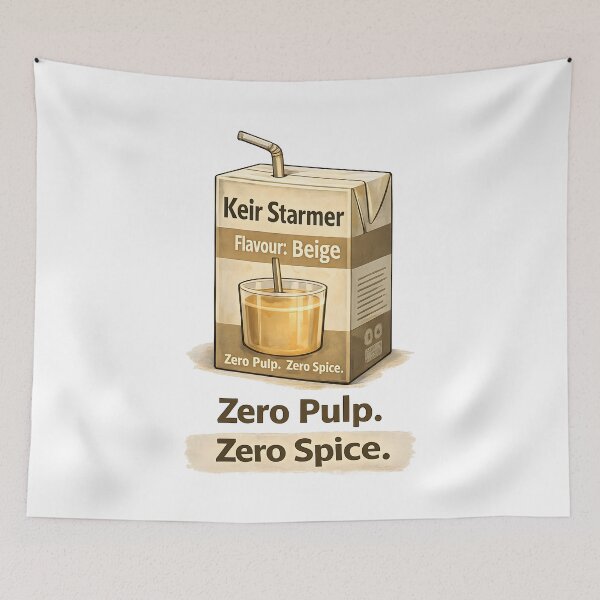 Item preview, Beige Flavour Politics Satire Juice Carton Zero Pulp Zero Spice. designed and sold by The-T-In-Retro.