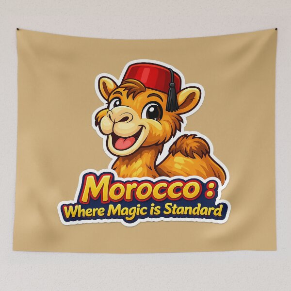 Item preview, Funny Morocco Camel Fez Hat Vintage Moroccan Travel Humor designed and sold by SweetManar.