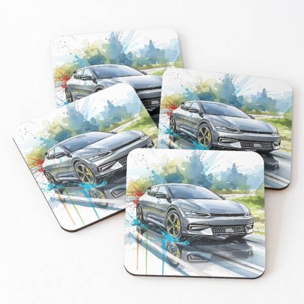 Item preview, Kia EV6 Electric Car Watercolor Art – Futuristic EV Performance Illustration designed and sold by Motorline44.