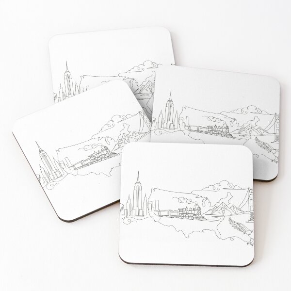 Item preview, Minimalist USA Landmarks - One Line Art Design designed and sold by Lura busah.