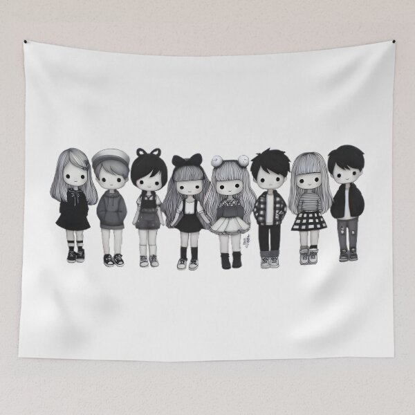 Item preview, Cute Kawaii Dolls designed and sold by Retro Whimsy.