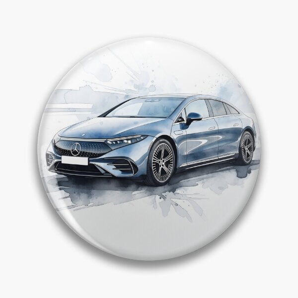 Item preview, Mercedes-Benz EQS Electric Luxury Car Watercolor Art Futuristic EV Sedan Illustration designed and sold by Motorline44.
