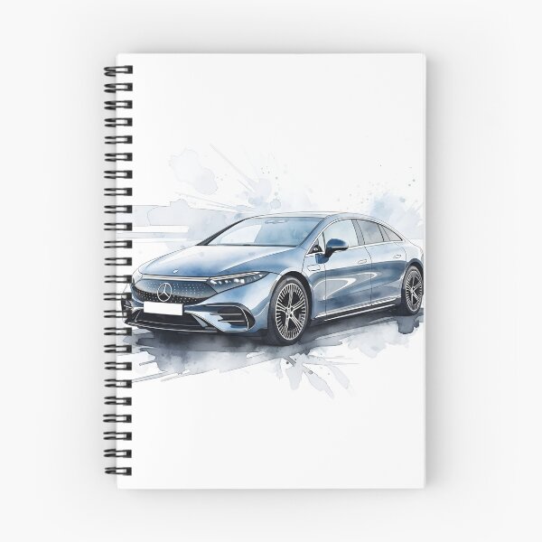Item preview, Mercedes-Benz EQS Electric Luxury Car Watercolor Art Futuristic EV Sedan Illustration designed and sold by Motorline44.