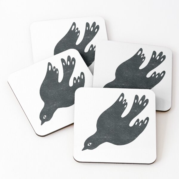 Item preview, folk art bird lino print designed and sold by KitschByKate.