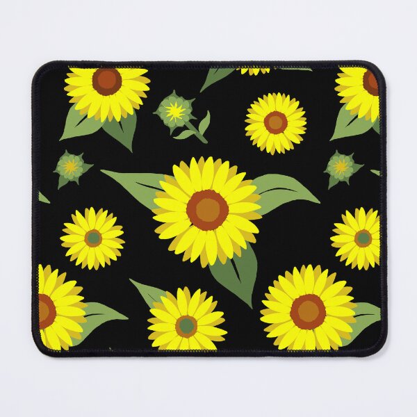 Item preview, Sunflowers on a black background designed and sold by Myriam Plante.