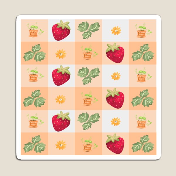 Item preview, Cottagecore Strawberry Garden Pattern – Cute Botanical Strawberry Aesthetic designed and sold by CuteStuffCo..