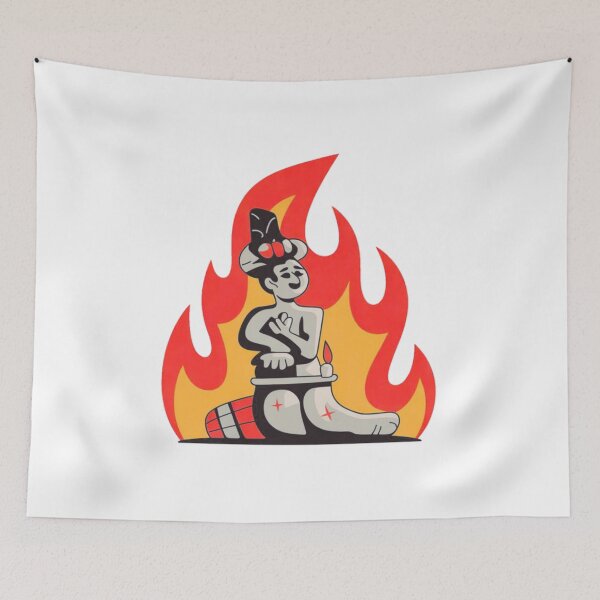 Item preview, Spanish Fire Festival Las Fallas Folk Illustration designed and sold by YounexxART.