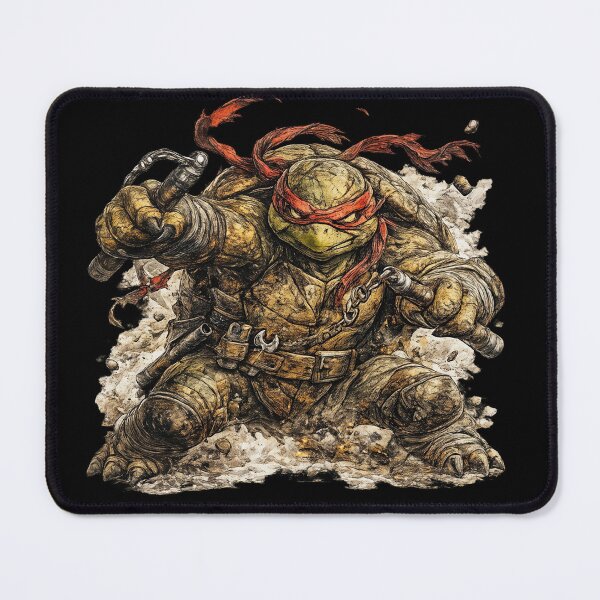 Item preview, Brutal Ninja Turtle with Nunchaku – Hand Drawn Colored Pencil Sticker Illustration designed and sold by Felixuss.