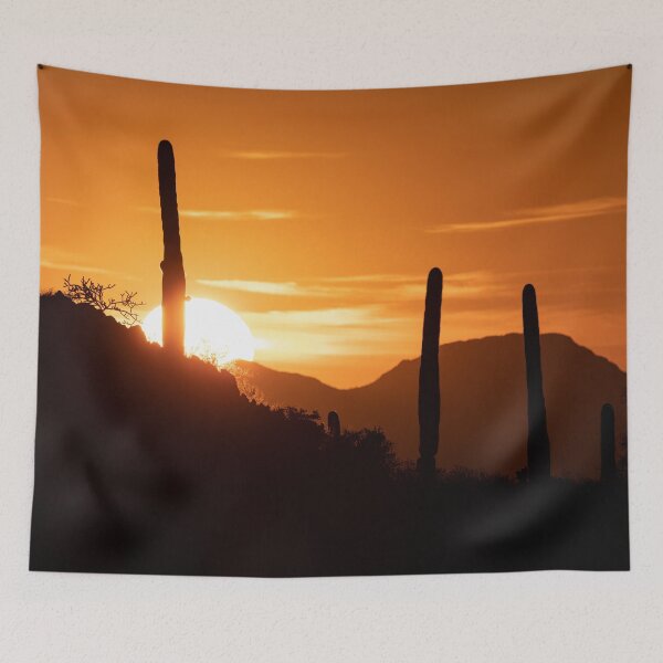 Item preview, Arizona sunset with Saguaro cactuses designed and sold by SchelzHorizons.