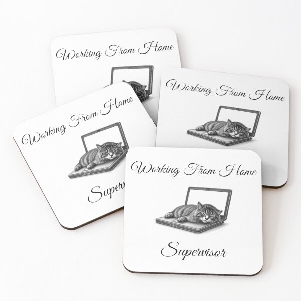 Item preview, Working From Home Supervisor Funny Cat Laptop Shirt designed and sold by Refinedpaws.