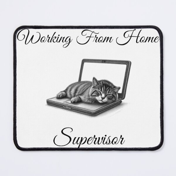 Item preview, Working From Home Supervisor Funny Cat Laptop Shirt designed and sold by Refinedpaws.
