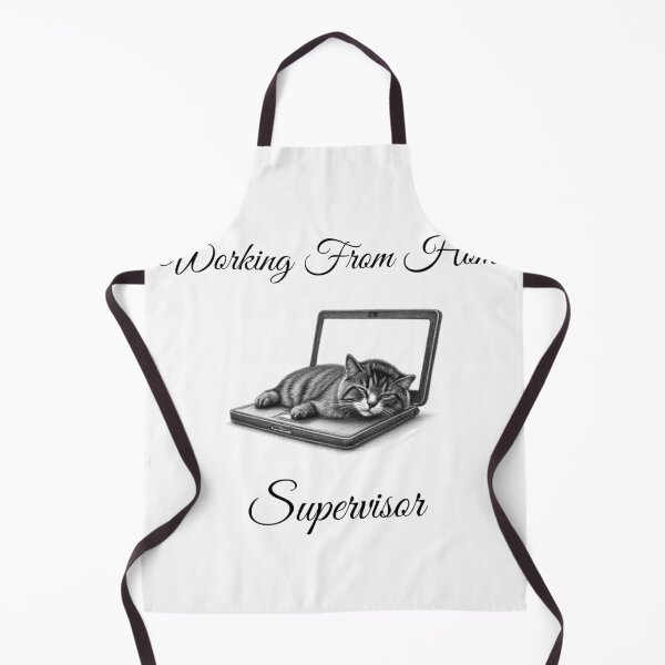 Item preview, Working From Home Supervisor Funny Cat Laptop Shirt designed and sold by Refinedpaws.