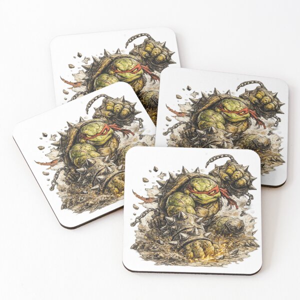 Item preview, Brutal Battle Turtle Warrior – Hand Drawn Colored Pencil Sticker Illustration designed and sold by Felixuss.