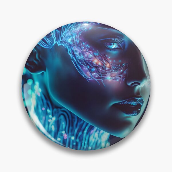 Item preview, Luminous Cybernetic Humanoid Being - Digital Art with Futuristic and Cybernetic Style designed and sold by Hipatye26.
