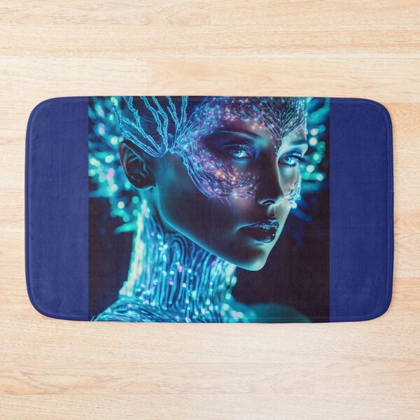 Item preview, Luminous Cybernetic Humanoid Being - Digital Art with Futuristic and Cybernetic Style designed and sold by Hipatye26.