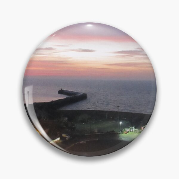 Item preview, Folkestone Harbour Arm with Sunrise Pink Sky designed and sold by Katy Fryd.