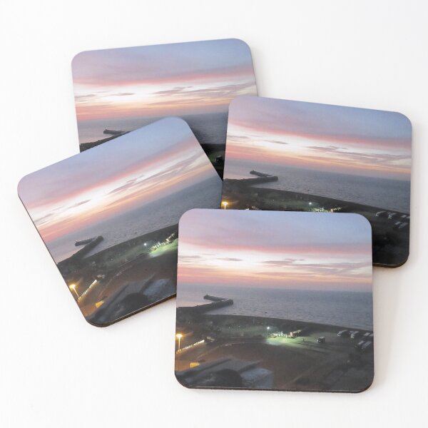 Item preview, Folkestone Harbour Arm with Sunrise Pink Sky designed and sold by Katy Fryd.