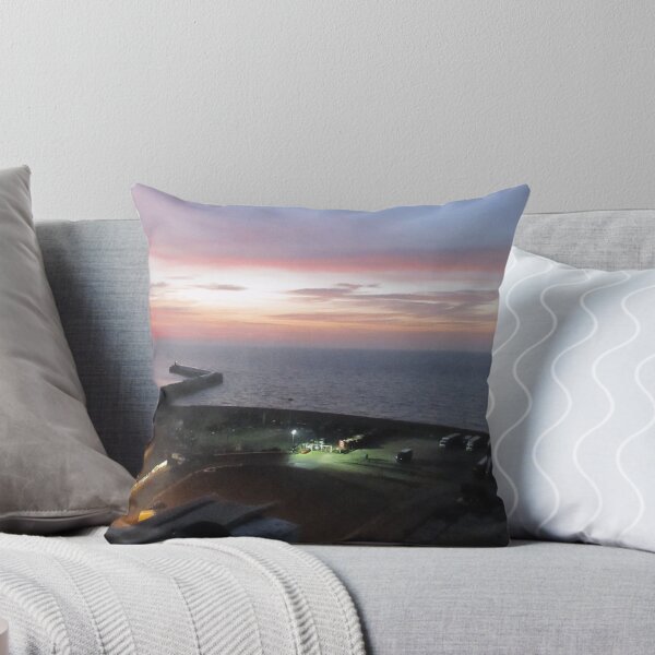 Item preview, Folkestone Harbour Arm with Sunrise Pink Sky designed and sold by Katy Fryd.