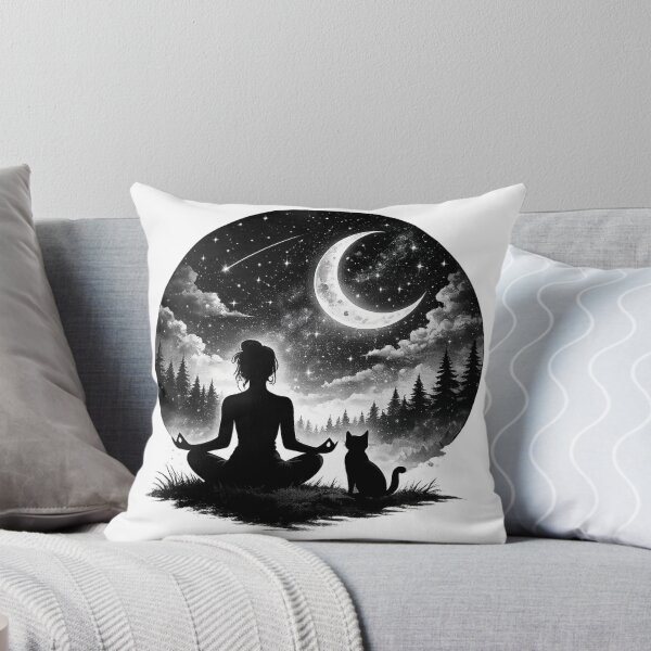 Item preview, Yoga Cat Moonlight designed and sold by FernwehTrail.