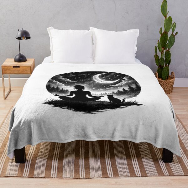 Item preview, Yoga Cat Moonlight designed and sold by FernwehTrail.