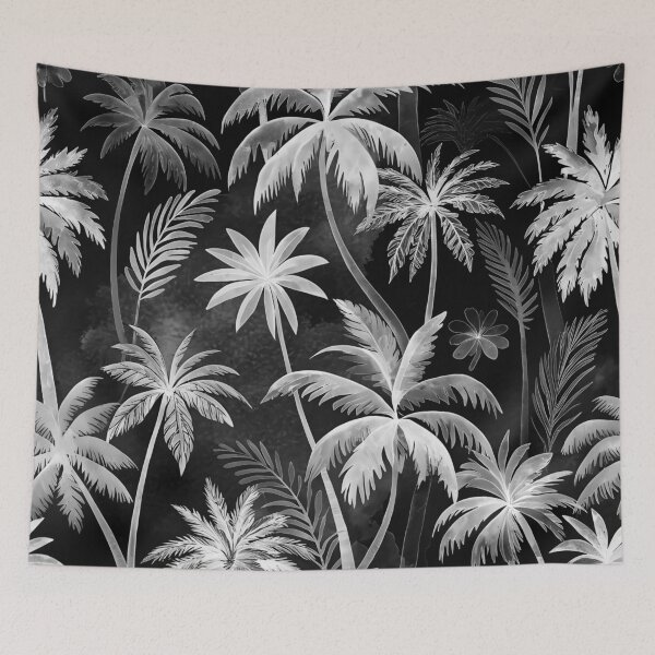 Item preview, Oasis with Tropical Palm Trees at Midnight designed and sold by AOCollections.