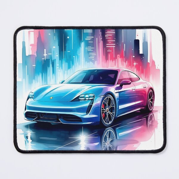 Item preview, Porsche Taycan Neon City Art Electric Sports Car Futuristic Illustration designed and sold by Motorline44.