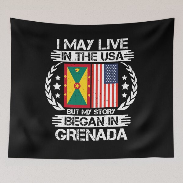 Item preview, I May Live In The USA But My Story Began In Grenada  designed and sold by CosmoKitsch.