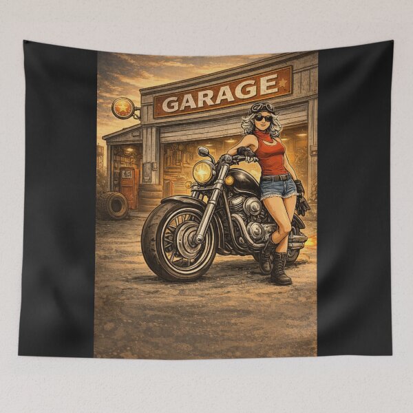 Item preview, Motorcycle Grandma Retro Biker Garage Vintage Motorcycle Rider Design designed and sold by TKOprintdesigns.