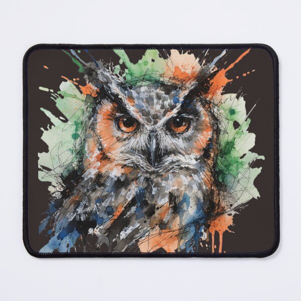 Item preview, Majestic Watercolor Owl - Colorful Abstract Wildlife Painting designed and sold by NeShopp.