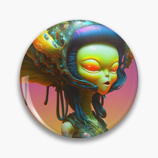 Item preview, Biomechanical Extraterrestrial Being with Fire Elements - Surrealist Art with Vibrant and Futuristic Style designed and sold by Hipatye26.