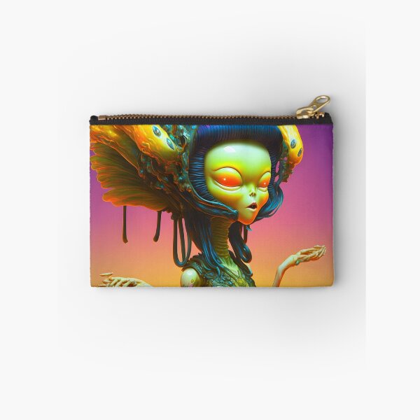 Item preview, Biomechanical Extraterrestrial Being with Fire Elements - Surrealist Art with Vibrant and Futuristic Style designed and sold by Hipatye26.