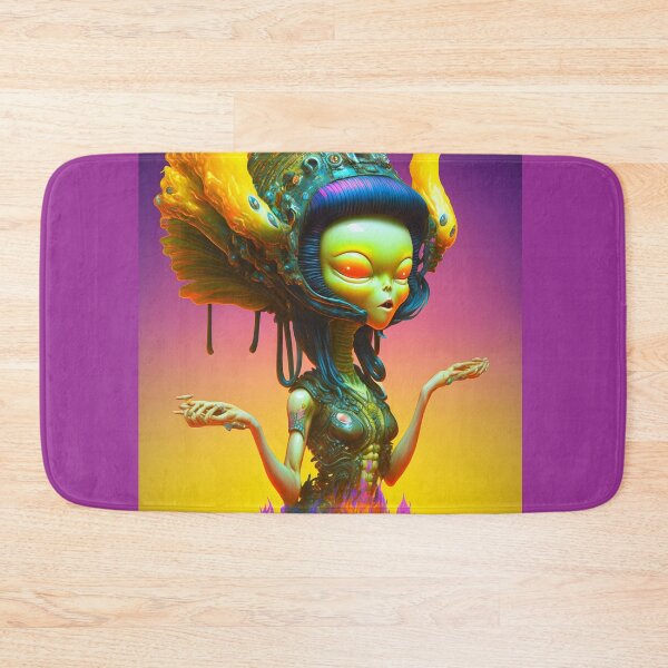 Item preview, Biomechanical Extraterrestrial Being with Fire Elements - Surrealist Art with Vibrant and Futuristic Style designed and sold by Hipatye26.