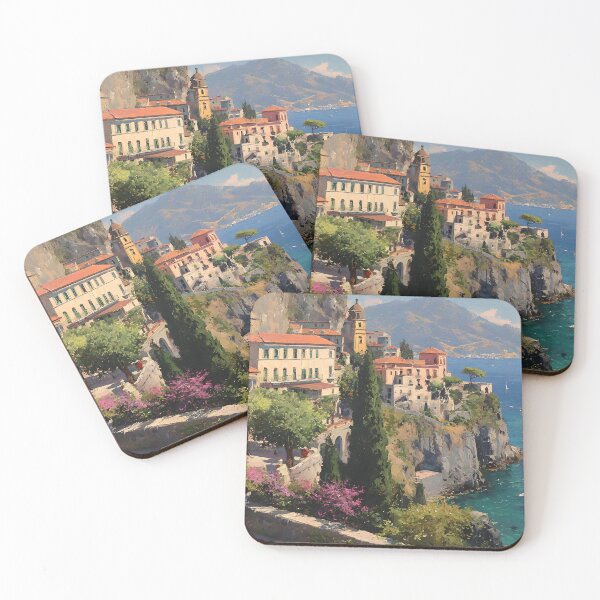 Item preview, Sorrento Cliffside Village with Colorful Rooftops and Sea designed and sold by daila70.