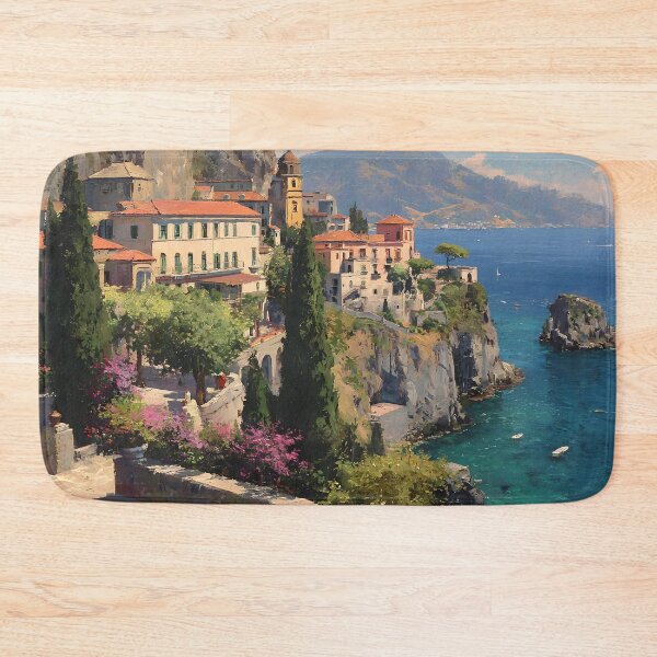 Item preview, Sorrento Cliffside Village with Colorful Rooftops and Sea designed and sold by daila70.