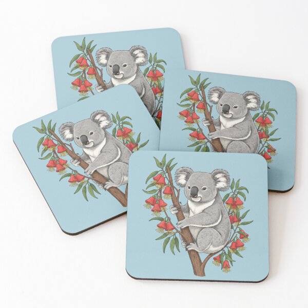 Item preview, Vintage Koala and Crimson Eucalyptus Botanical Art designed and sold by BirdsnStuff.