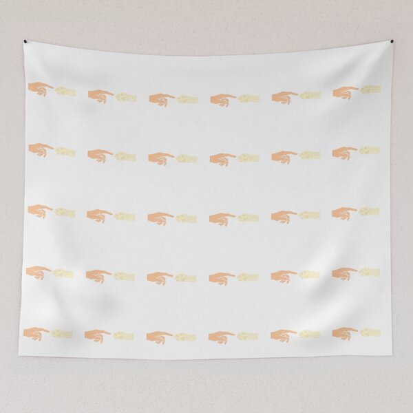 Item preview, The First Hello - Minimalist Hand and Paw Connection designed and sold by TailTraceDesign.