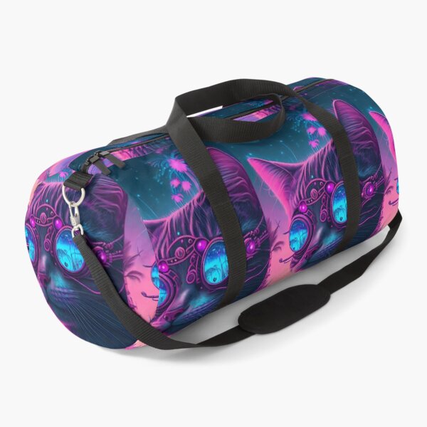 Item preview, Synthwave Style Cyber Cat - Fantastic Art Uniting Pet with Retro Futurism designed and sold by Hipatye26.