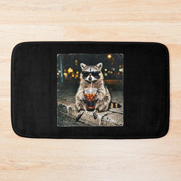 Item preview, Funny Raccoon Drinking Iced Coffee Retro Animal Meme Graphic designed and sold by EvrmoodCo.