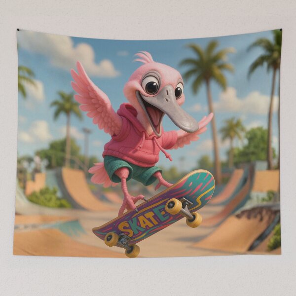 Item preview, Skater Roseate Spoonbill designed and sold by Sillytoe.