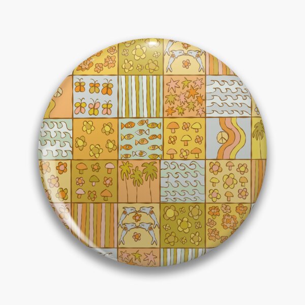 Item preview, Retro quilt of beach love and sunshine by surfy birdy designed and sold by surfybirdy.