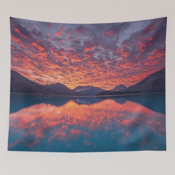 Item preview, Golden Sunset Over the Mountains – Serene Nature Landscape designed and sold by MerlinWear.