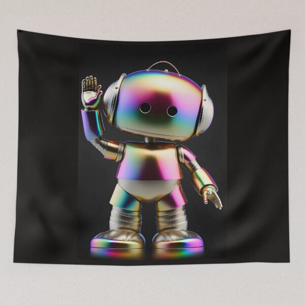 Item preview, Cute Design Robot with Iridescent Surface - Modern and Playful Style Digital Art designed and sold by Hipatye26.